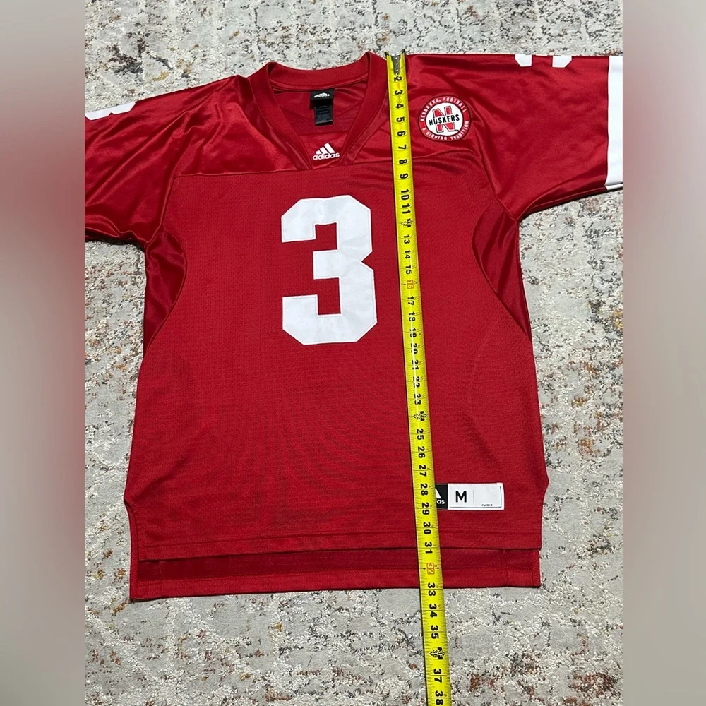 ADIDAS NEBRASKA CORN HUSKERS red Football Jersey #3 size Medium oversized fit